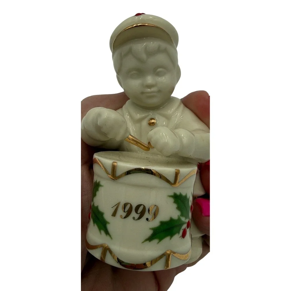 Lenox‎ 1999 Little Drummer Boy Ivory China Figurine Gold Trim Christmas Holiday